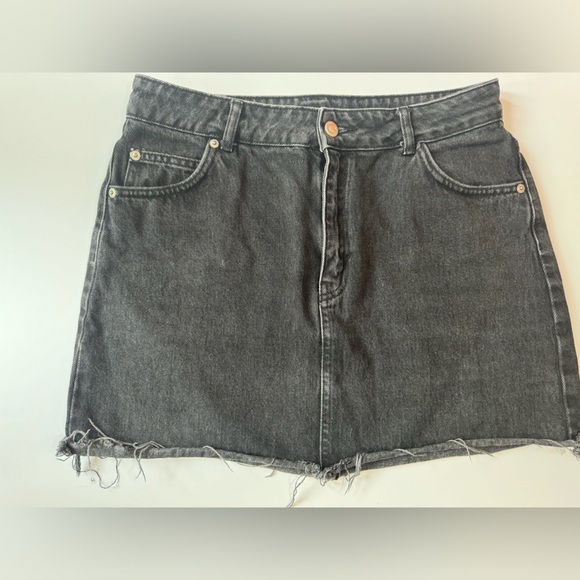 Black TOPSHOP Moto Denim Skirt Size 8 - Picture 4 of 4